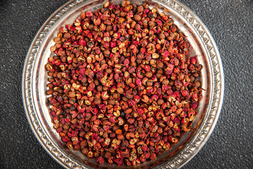 pepper Sichuan spice pepper peas fresh tasty food gourmet food background on the table rustic food top view copy space