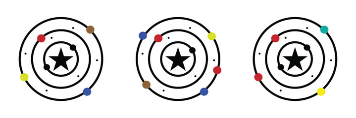 Universe icon Illustration isolated Vector Sign symbol .Black hole universe vector icon .Line icons on white and black background .