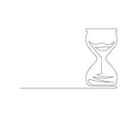 Hourglass in one continuous line drawing. Hourglass in simple linear style. Editable outline illustration