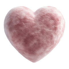 Fototapeta premium A soft, plush heart shape with a textured surface, featuring gentle hues of pink.