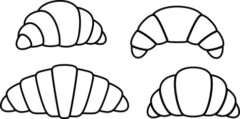 Croissant outline. Isolated croissant on white background