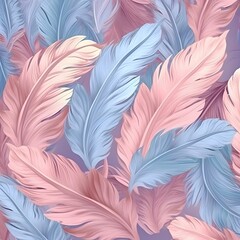 Obraz premium Overlapping Pastel Pink and Light Blue Feathers