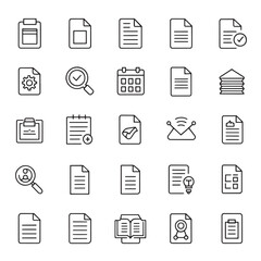 Document & File Line Icons - Editable Stroke Vector Set