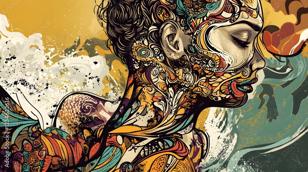 Aufkleber captivating psychedelic fractals a digital of imagination and visionary aesthetics