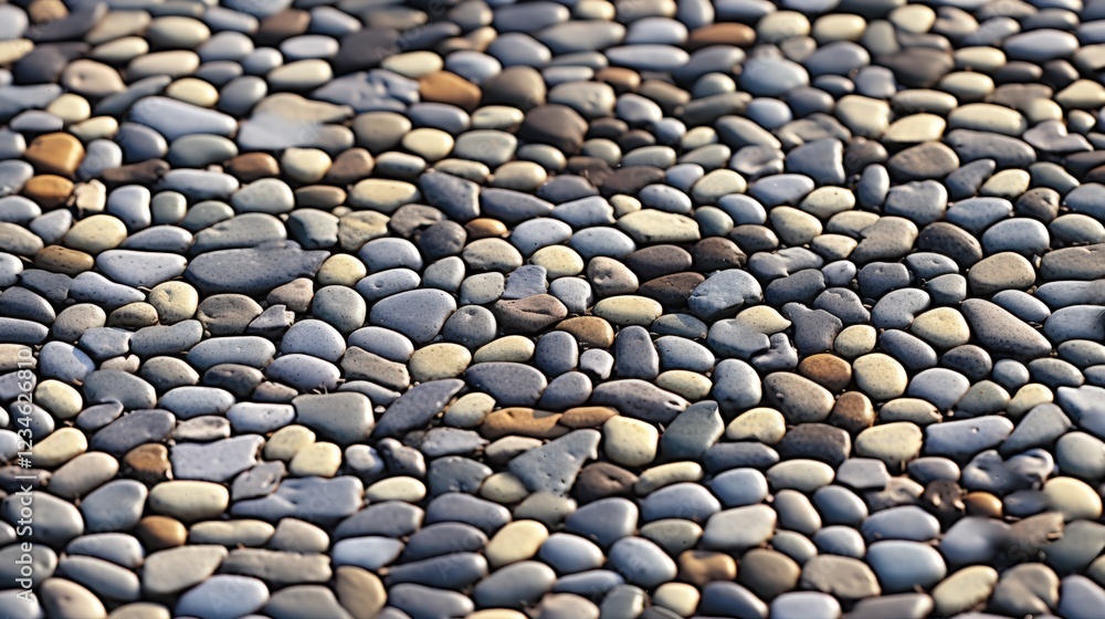 Poster rounded cobblestone texture creating a unique surface pattern ideal for backgrounds, graphic designs