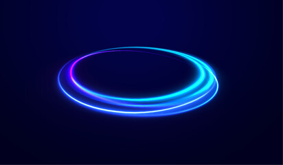 Curve light effect of silver line. Png luminous silver circle. Light silver pedistal, podium, platform, table. To center a bright flash, png, effect, wave,neon,line.
