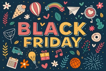 Fototapeta premium Design Black Friday Poster for advertising, banners, leaflets, Sale discount and flyers.