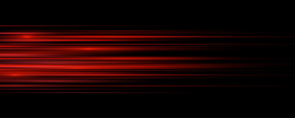 Particle motion effect. Magic of moving fast lines. Png special effect, speed line. Laser beams, horizontal light rays. Glowing flare spark and flash lights, luminous trail.