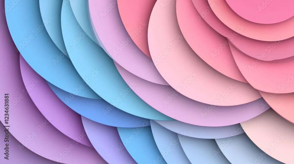 Poster abstract pastel curved shapes pattern for wallpapers and backdrops with overlapping design
