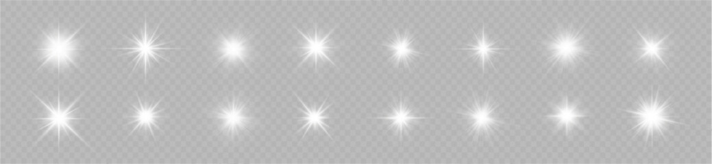 Realistic sun rays. Sun ray glow abstract shine light effect starburst beam sunshine glowing isolated image. Lights flare, star flash light, white sun rays, png. 