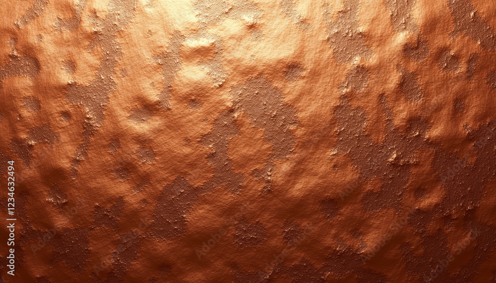 Poster seamless hammered copper texture with realistic patterns and soft lighting for rustic design