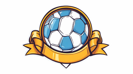 Obraz premium Soccer ball championship award ribbon design, perfect for sports websites or promotional materials
