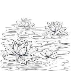 Serene Floating Petals Simple Color Palette Water Lily Image