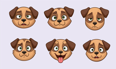 set of dog reactions