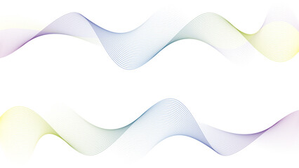 Abstract smooth waves on white background, wavy lines, Vector illustration., Abstract blue purple gradient flowing wave lines on white background. Transparent horizontal green wave on white. 