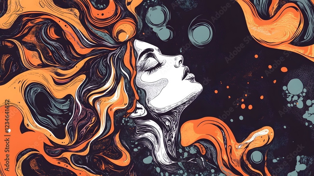 Poster surreal swirling currents of imagination captivating abstract digital art
