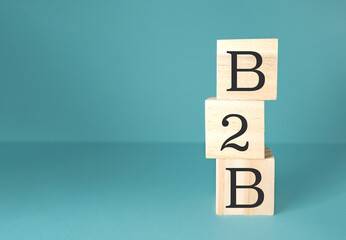 B2B Concept with Wooden Blocks