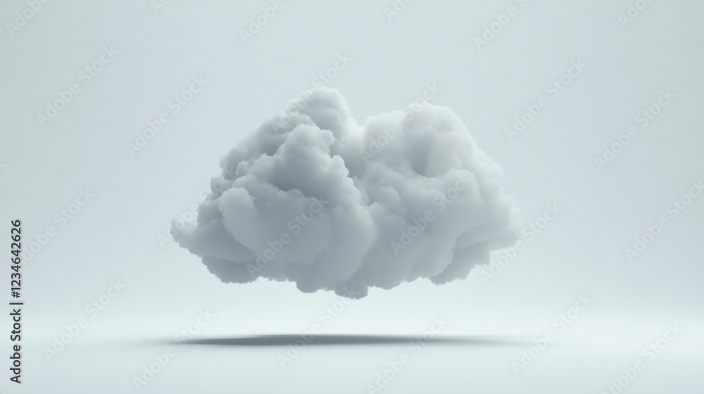 Aufkleber 3d rendered fluffy cloud with a soft gradient background and a subtle shadow