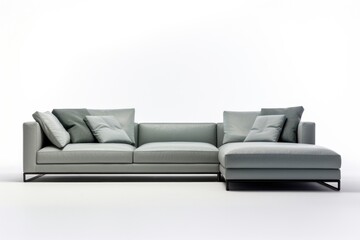 L-shaped light grey modern sofa furniture architecture cushion.