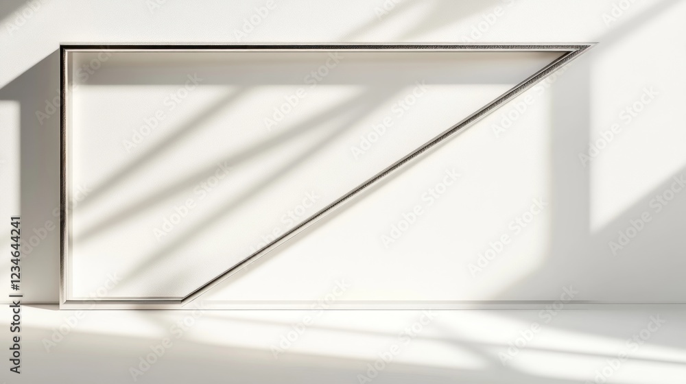 Poster abstract geometric frame casting shadows in minimalist space