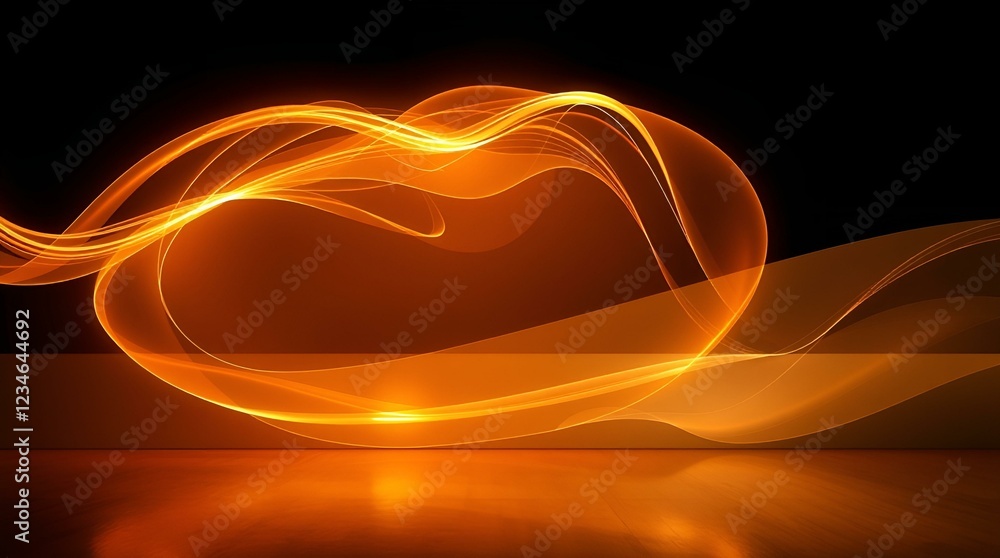 Poster stylish abstract background with flowing orange light trails for modern design and creative projects