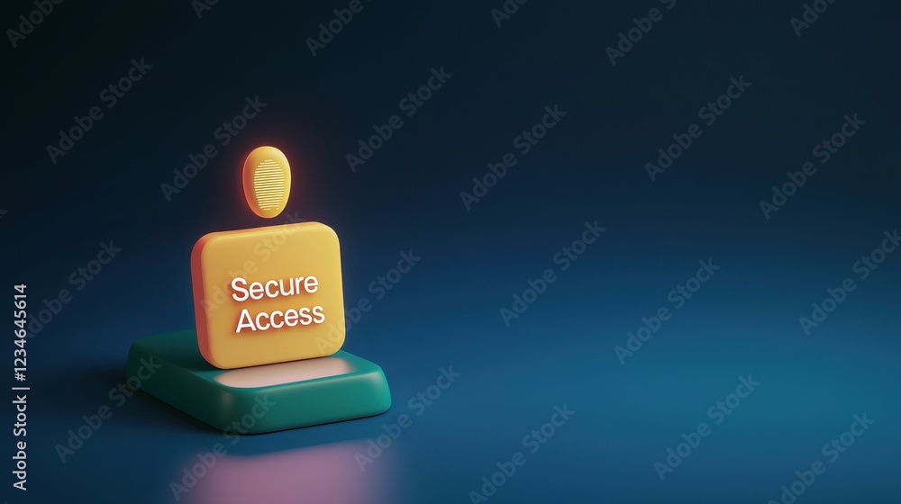 Poster secure access concept with digital login symbol