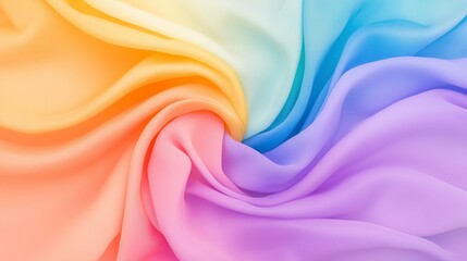 Obraz premium Colorful Soft Fabric Waves in Pastel Tones for Creative Textiles and Backgrounds
