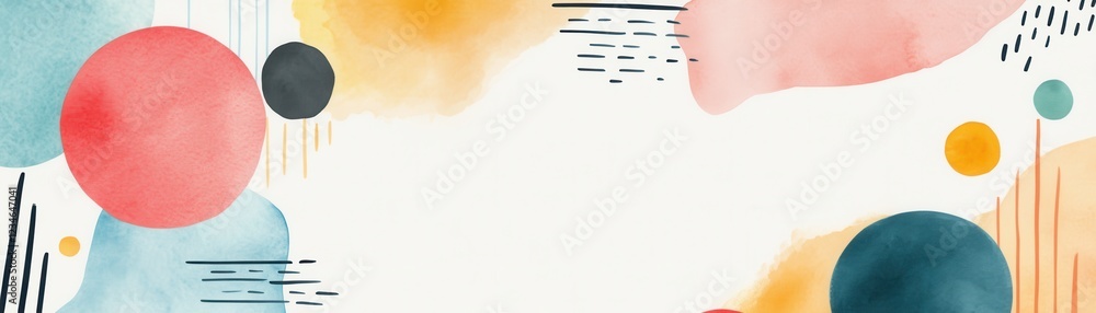 Poster a colorful abstract design featuring soft, circular shapes and gentle lines, creating a vibrant and 