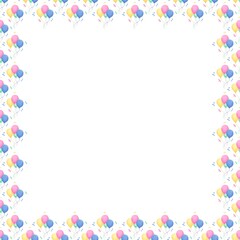 Balloon pattern watercolor illustration on white background 