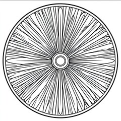 Obraz premium Sunrise Mandala Golden Rays Simple Coloring Page Design