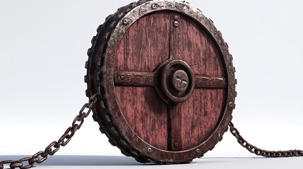 Fototapeta premium Detailed Replica of Isolated Landmine Training Device on White Background