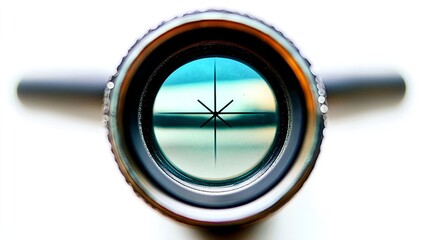 Fototapeta premium Detailed Photorealistic Image of Rifle Scope with Crosshair Markings