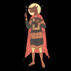 Saint Christopher. The dog-headed Christian saint. Cynocephalus warrior. 