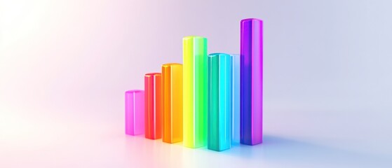 Obraz premium Colorful 3D bar graph representing data growth and trends