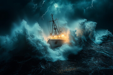 Face aux Vagues : L'Aventure d'un Bateau en Haute Mer