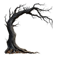 PNG Twisted Trees Against Transparent Background for Nature, Landscape, or Fantasy Design Projects