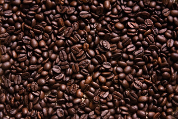 Aromatic Roasted Coffee Beans Textured Background. Coffee beans theme. 