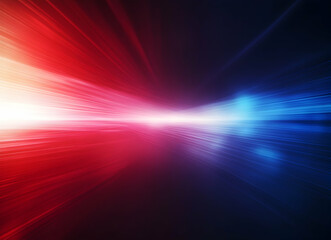 Abstract Light Speed Burst: Red and Blue Dynamic Energy