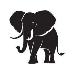 Obraz premium Powerful Elephant Head Silhouette Design