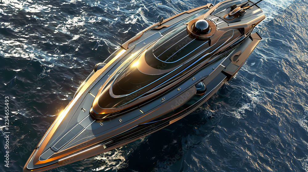 Poster capture the excitement of maritime adventures with a futuristic twist using cg 3d rendering show a s