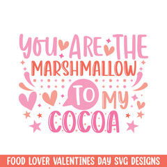 Marshmallow to cocoa valentines day design, Valentines day food lover couple design