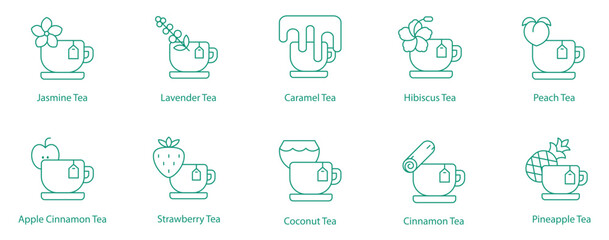 Refreshing Tea Vector Icons: Light and Flavorful Infusions