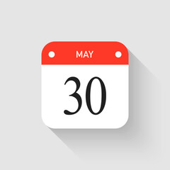 Vector icon page day calendar - 30 May month
