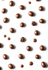 Fototapeta premium Chocolate and Coffee Beans Pattern: A Delicious Arrangement