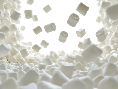 A Bunch Of White Sponges on Isolated White Background