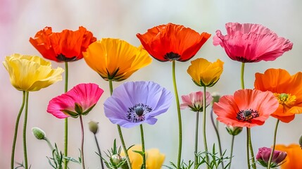 Obraz premium Vibrant Wildflowers Blooming in Meadow During Spring Season