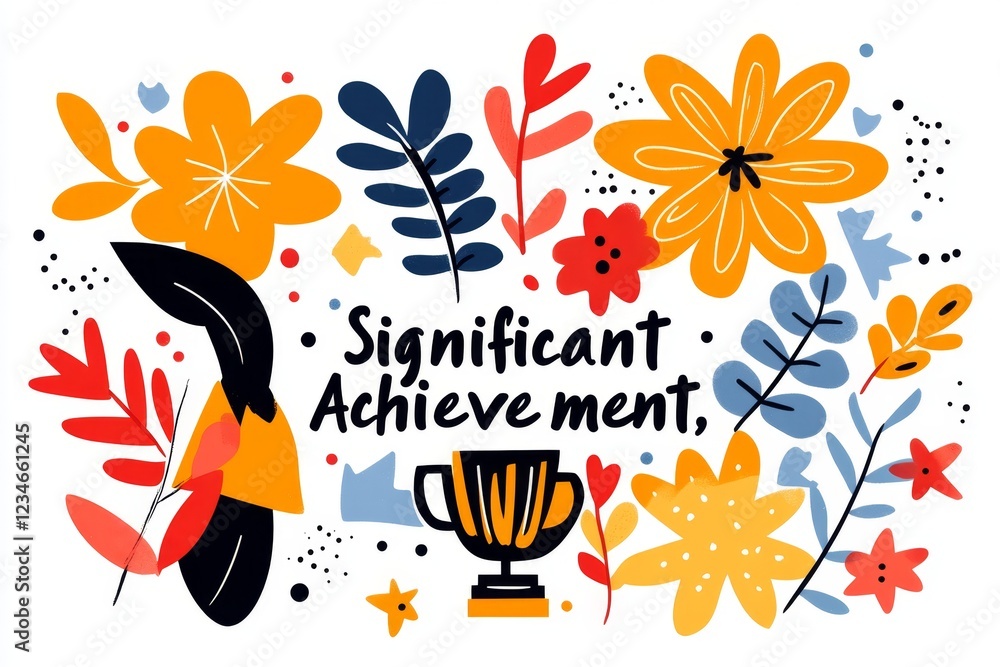 Poster A simple outline of a trophy with bold text reading â€œSignificant Achievement,â€ rendered in sharp, clean lines with subtle shading