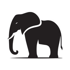 Obraz premium Powerful Elephant Head Silhouette Design