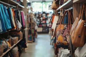 Obraz premium Clothing and Accessories Store Aisle View