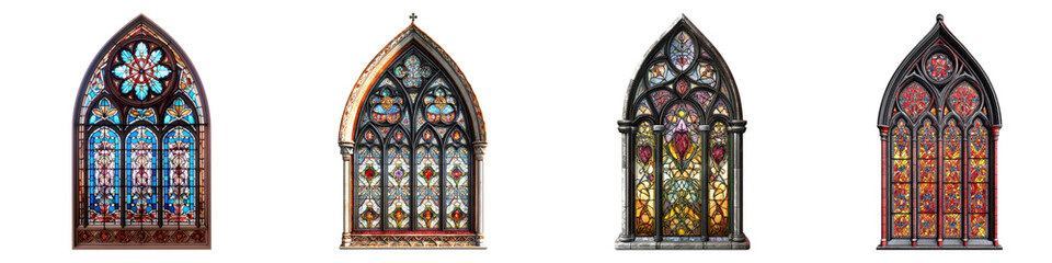 Resurrecting the gothic grandeur isolated on transparent background, PNG, Set of